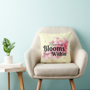 Happiness Blooms From Within Throw Pillow