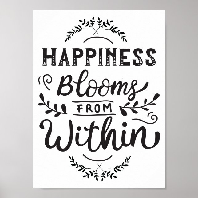 Happiness Blooms From Within Wall Art (Front)
