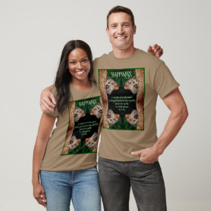 Happiness Brown Butterfly Inspirational Quote T-Shirt