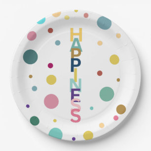 Happiness bubble paper plate