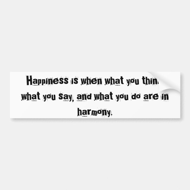 Happiness Bumper Sticker (Front)