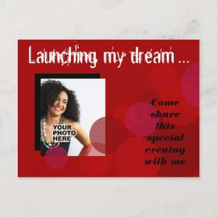 Happiness Business Announcement Invitation (red)
