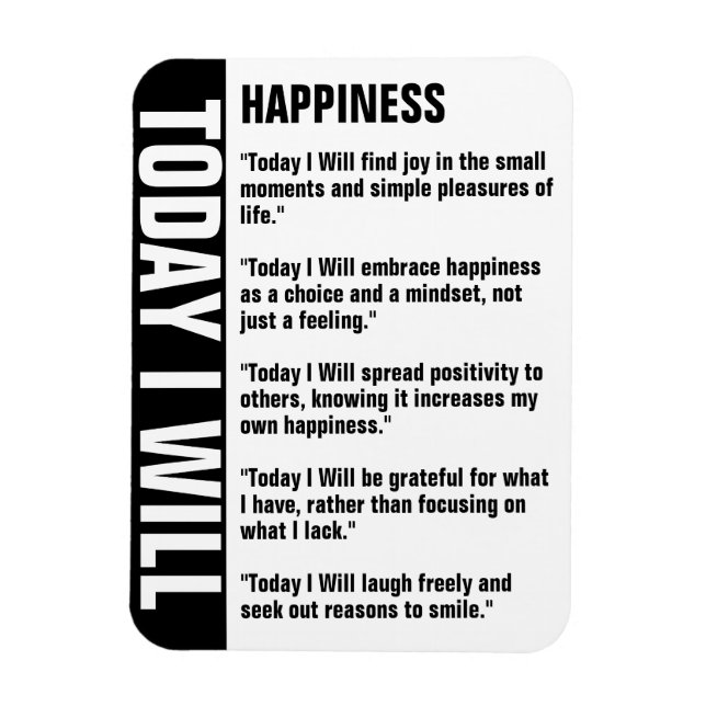 Happiness Care Goals Reminder Customise Magnet (Vertical)