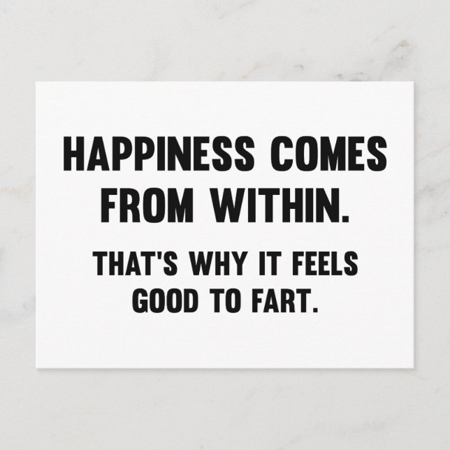 Happiness Comes From Within Postcard (Front)