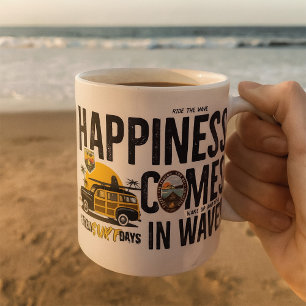 Happiness Comes In Waves Coffee Mug