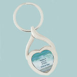 Happiness Comes in Waves Seas the Day Key Ring<br><div class="desc">Happiness comes in WAVES... SEAS the Day!
This heart shaped !keychain is a beautiful bit of the sea and is ideal for beach lovers.  It is inspiring and motivational.

This image is original beach photography by JLW_PHOTOGRAPHY</div>