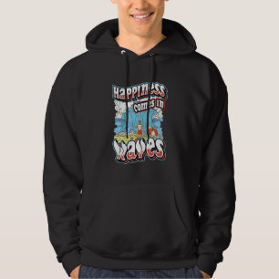 Happiness Comes In Waves Surfing Ocean Summer Holi Hoodie