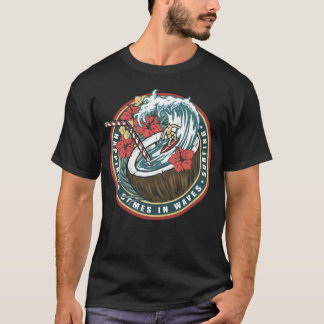 Happiness Comes In Waves - Surfing T-Shirt