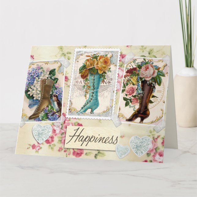 Happiness Custom Big Greeting Card (Front)