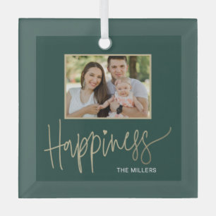Happiness Editable Colour Custom Photo Ornament
