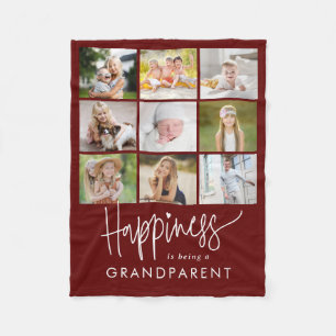Happiness Editable Colour Photo Collage Blanket