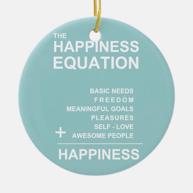 Happiness Equation Ceramic Tree Decoration (Front)