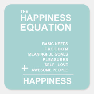 Happiness Equation Square Sticker
