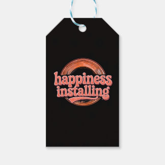 happiness.exe Installing - Vintage 70s Retro Coral Gift Tags