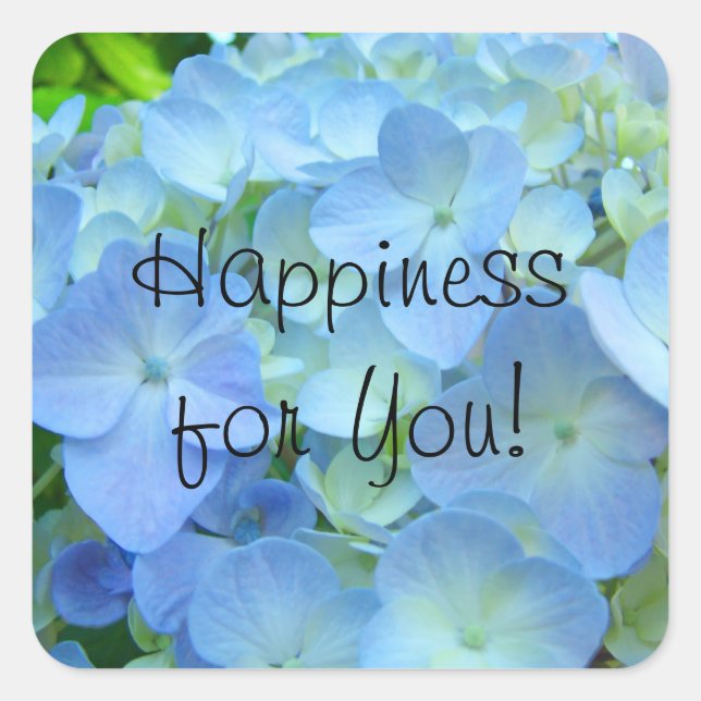Happiness for You! stickers Blue Hydrangea Flowers (Front)