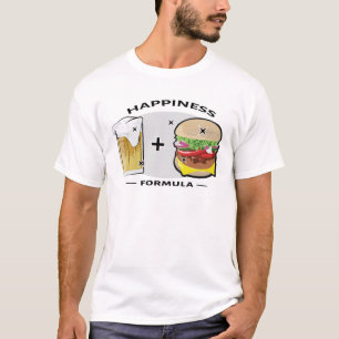 Happiness Formula - Beer And Burger - Funny T-Shirt