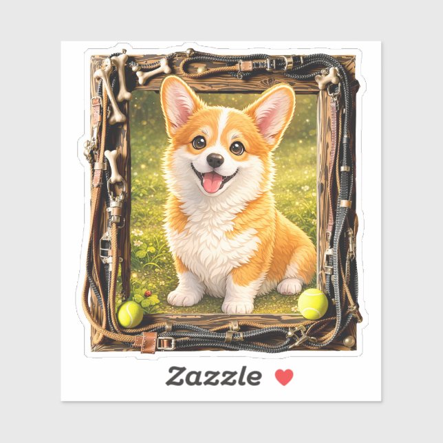 Happiness, Framed - Corgi Pup (Sheet)