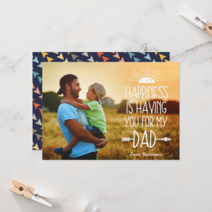 Happiness   Full Photo Father's Day Flat Card