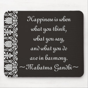 Happiness Gandhi Quotes Mousepad