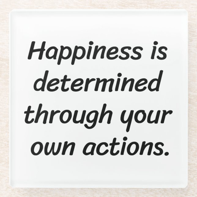 Happiness Glass Coaster (Front)