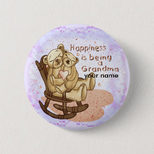Happiness Grandma  pin button