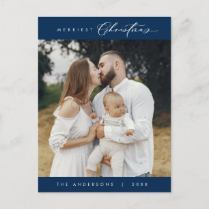 Happiness Greeting Merriest Christmas Family Photo Postcard