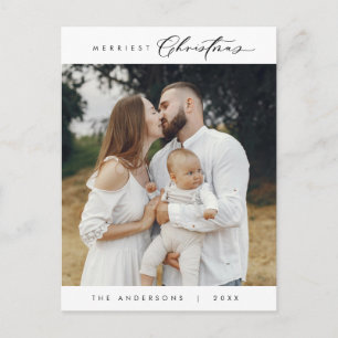 Happiness Greeting Merriest Christmas Family Photo Postcard