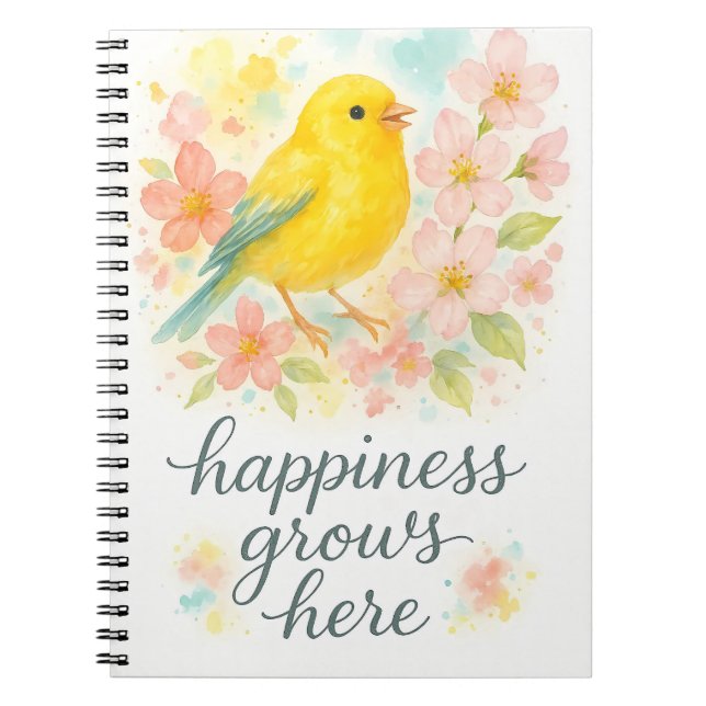 Happiness Grows Here  Notebook (Front)
