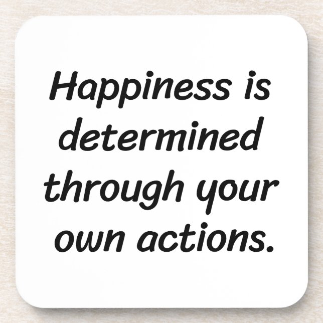 Happiness Hard Plastic Coaster (Front)