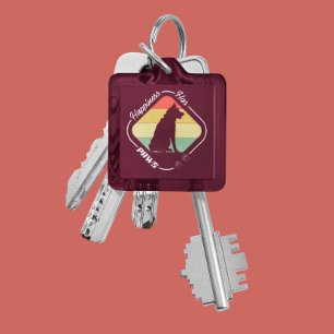 Happiness Has Paws Design Key Ring