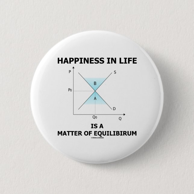 Happiness In Life Is A Matter Of Equilibrium 6 Cm Round Badge (Front)