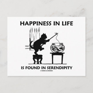 Happiness In Life Is Found In Serendipity (Cat) Postcard