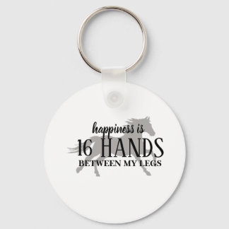 Happiness is 16 HANDS Between My Legs Accent Pillo Key Ring