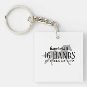 Happiness is 16 HANDS Between My Legs Accent Pillo Key Ring