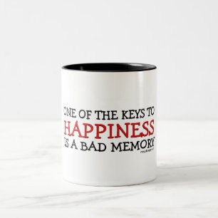 Happiness is a Bad Memory Saying Two-Tone Coffee Mug