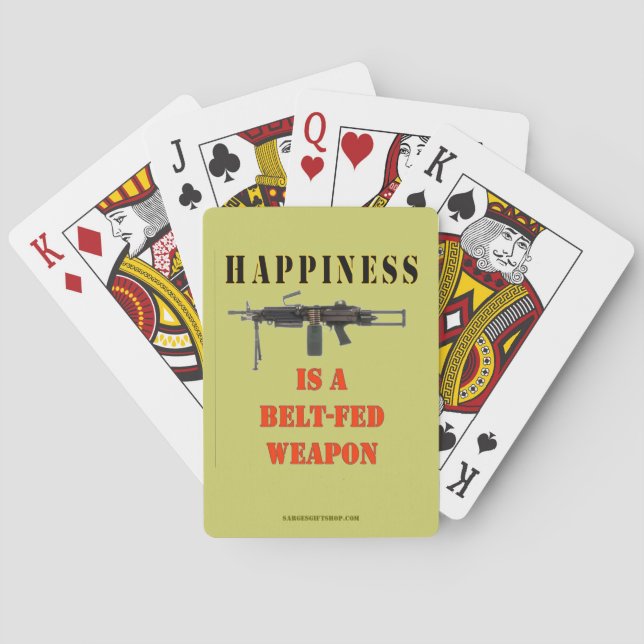HAPPINESS IS A BELT FED WEAPON PLAYING CARDS (Back)