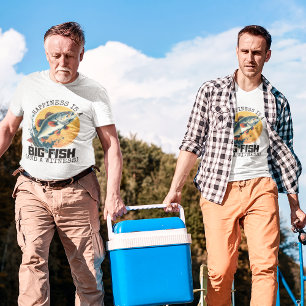 Happiness is a big fish and a witness fishing  T-Shirt