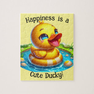 Happiness is a Cute Ducky Jigsaw Puzzle (1)
