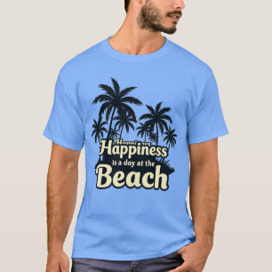 Happiness Is a Day at the Beach Retro Palm T-Shirt