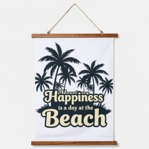 Happiness Is a Day at the Beach Wall Hanging  Hanging Tapestry