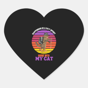 Happiness is a day spent hiking with my cat heart sticker