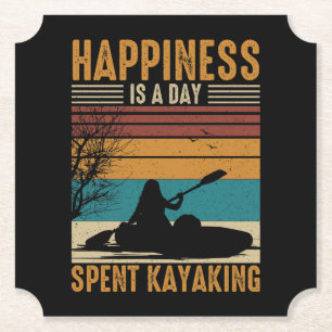 Happiness is a Day Spent Kayaking Paper Coaster
