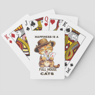 HAPPINESS IS A FULL HOUSE OF CATS Cat Poker Playing Cards