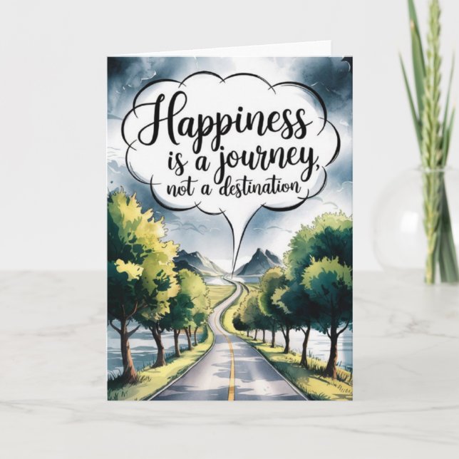 "Happiness is a Journey" Quote Card (Front)