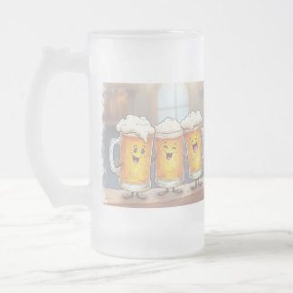 Happiness is a Little Beer Frosted Glass Beer Mug