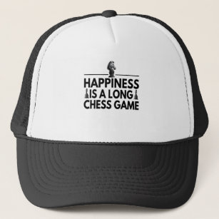 Happiness is a long Chess Game Funny Chess Lover Trucker Hat