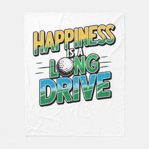 Happiness is a Long Drive, Golf Fleece Blanket