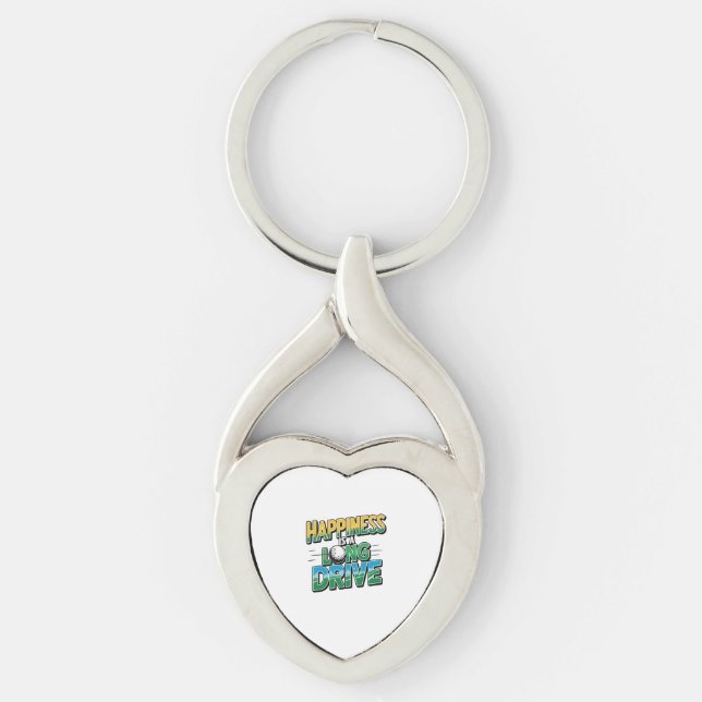 Happiness is a Long Drive, Golf Key Ring (Front)