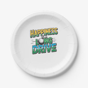 Happiness is a Long Drive, Golf Paper Plate