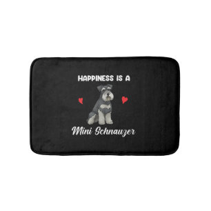 Happiness Is A Mini Schnauzer Bath Mat
